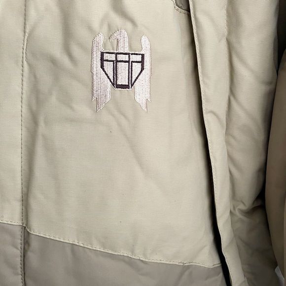 Mens 686 ACE Snowboarding JACKET Size LARGE Winter Coat Khaki Tan Down 15 Years - Picture 10 of 16